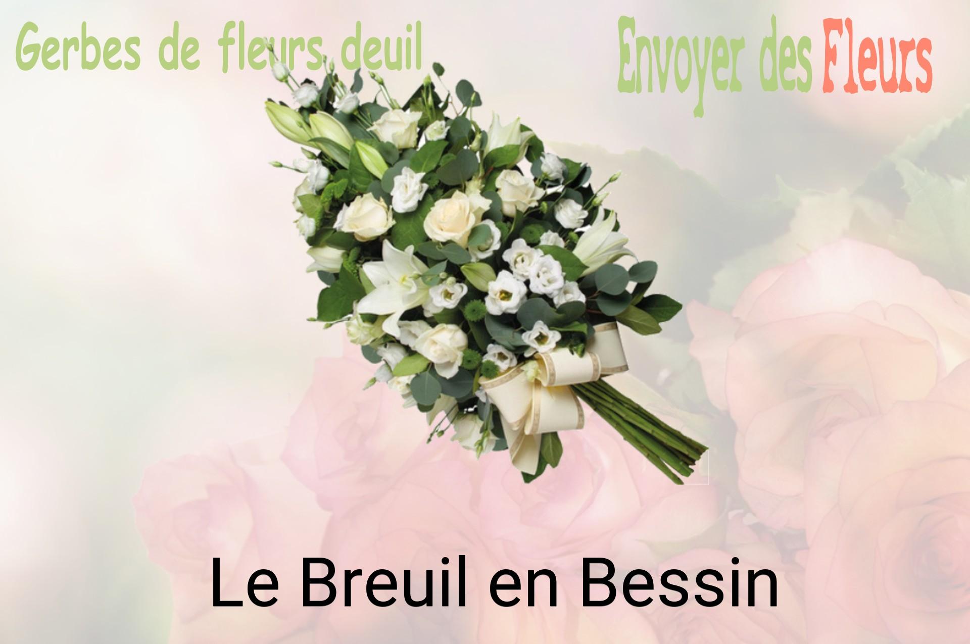 Gerbe de fleurs de deuil livrée à Le Breuil-en-Bessin